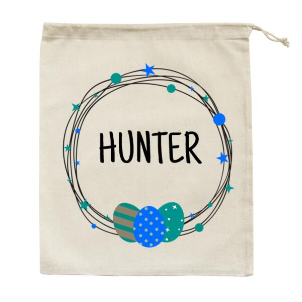 Personalised Easter Egg Bag - Medium Calico Bag 2 Thumbnail