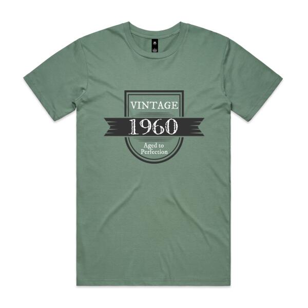 Vintage Aged To Perfection - Personalised Custom Birthday T Shirt - Mens Staple T shirt Thumbnail