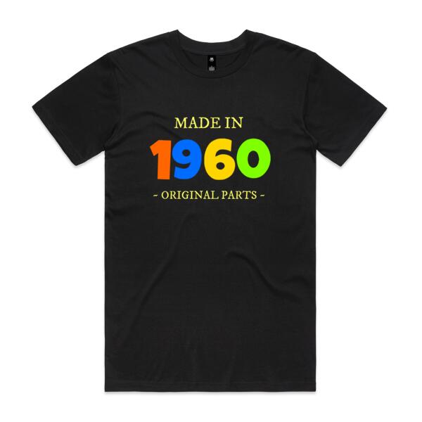 Made in 1960 - Personalised Custom Birthday T Shirt - Mens Staple T shirt Thumbnail