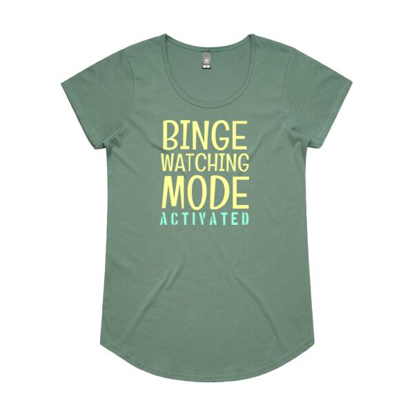Binge Watching Mode Activated - Custom Personalised T Shirt - Womens Mali Tee Thumbnail