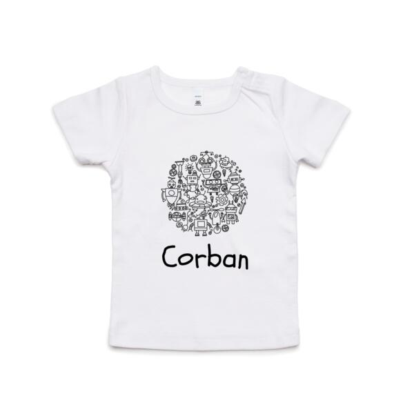 Robots Colour Me In  - Kids Wee Tee Thumbnail