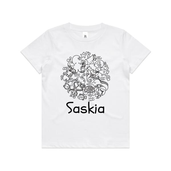 Ocean Colour Me In  - Kids Youth T shirt Thumbnail