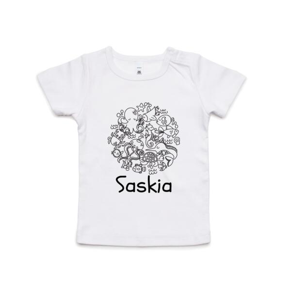 Ocean Colour Me In  - Kids Wee Tee Thumbnail