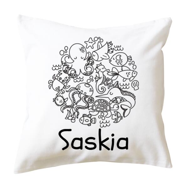 Ocean Colour Me In  - Cushion cover Thumbnail