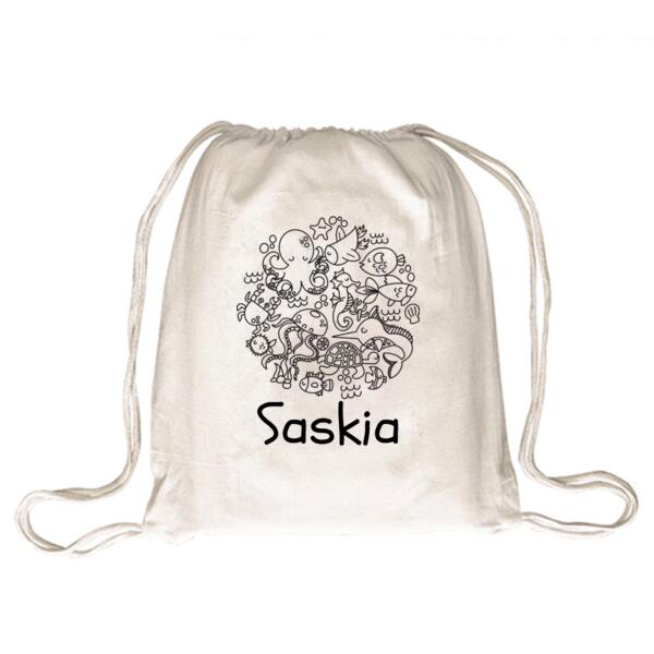 Ocean Colour Me In  - Drawstring Backpack Thumbnail