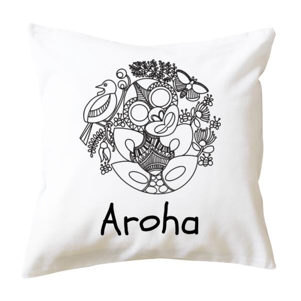 Kiwiana Colour Me In  - Cushion cover Thumbnail