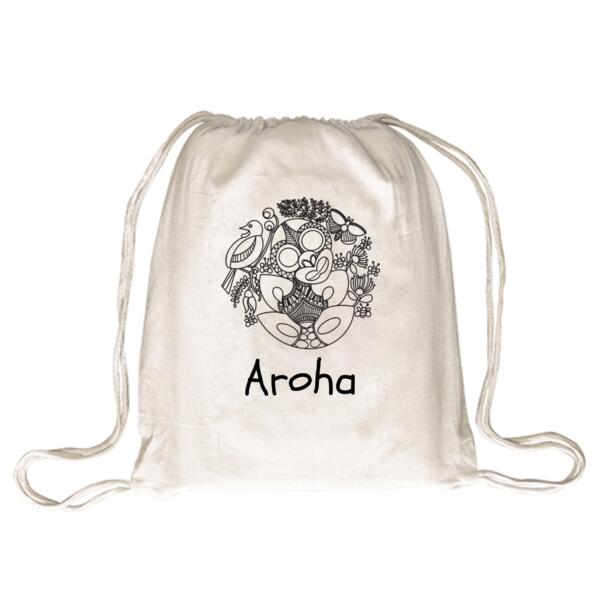 Kiwiana Colour Me In  - Drawstring Backpack Thumbnail