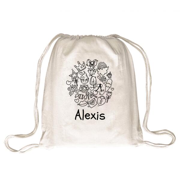 Colour Me In  - Drawstring Backpack Thumbnail