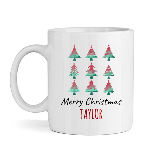 Watercolour Xmas Trees - Mug Thumbnail