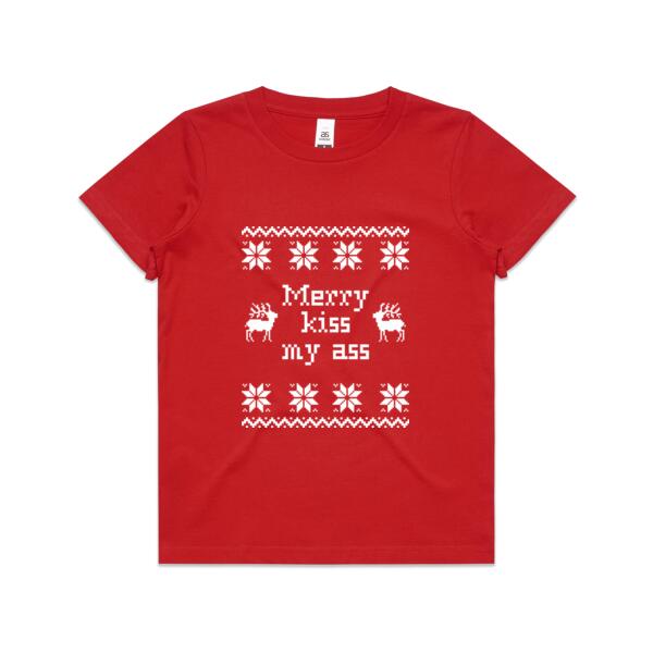 Merry kiss my ass - Kids Youth T shirt Thumbnail