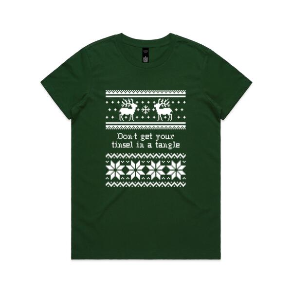 Don't get your tinsel in a tangle - Womens Maple Tee Thumbnail