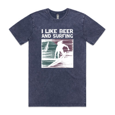 I like beer and surfing - Mens Stone Wash Staple Thumbnail