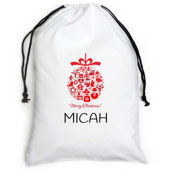 Christmas Bauble - Large White Canvas Santa Sack Thumbnail