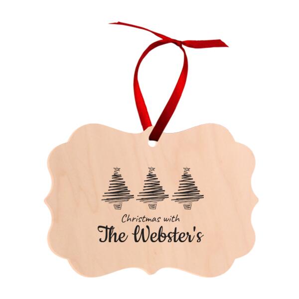 Personalised Family Christmas - Benelux Natural Wood Ornament Thumbnail