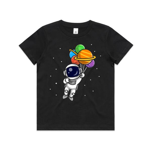 Astronaut with balloons - Kids Youth T shirt Thumbnail