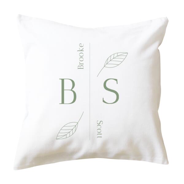 Initials with leaves - Cushion cover Thumbnail