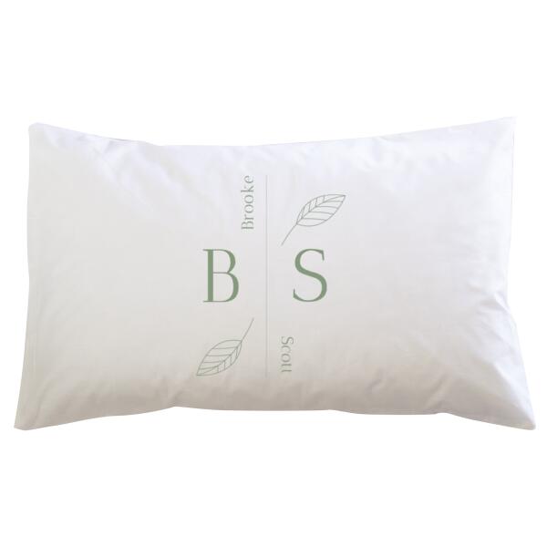 Initials with leaves - Pillowcase  Thumbnail