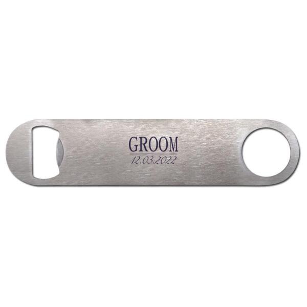 Groom and date - Bottle Opener Thumbnail