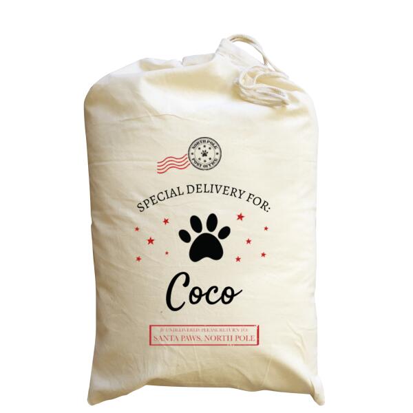 Santa Paws - Medium Calico Santa Sack Thumbnail