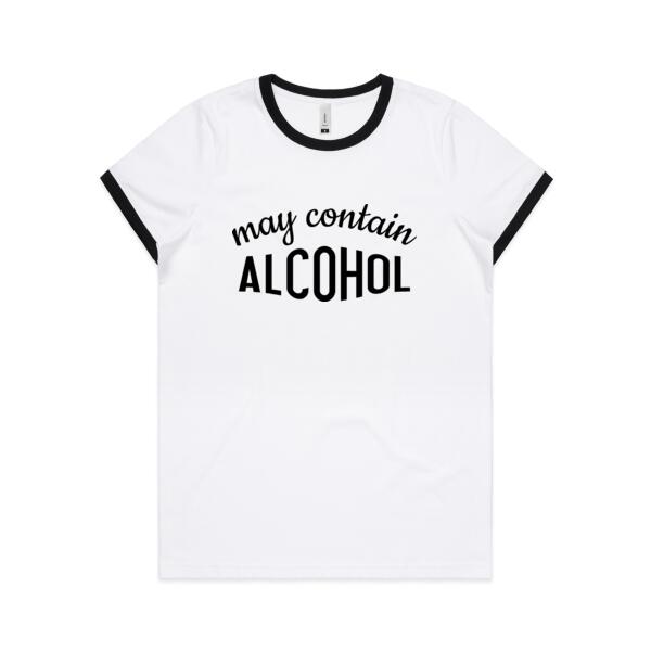 May contain alcohol - Womens Ringer Tee Thumbnail