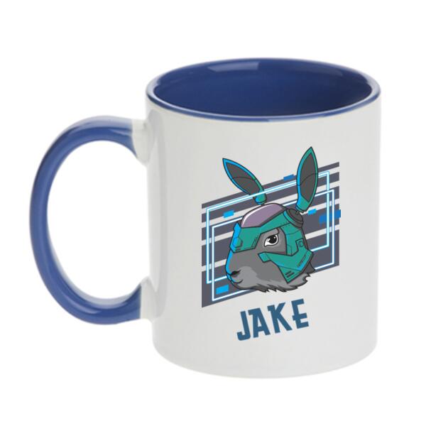 Personalised Robo-Rabbit  - Inner Coloured Mug Thumbnail