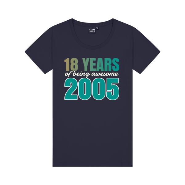 18 years of being awesome - Cloke Womens Silhouette Tee Thumbnail