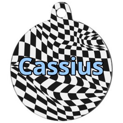 Checkerboard pet name tag - Pet Tag Thumbnail