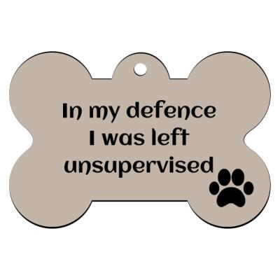 In my defence Pet Tag - Pet Tag Bone Thumbnail