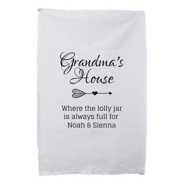 Grandma's House - where the lolly jar is always full - Tea Towel Thumbnail