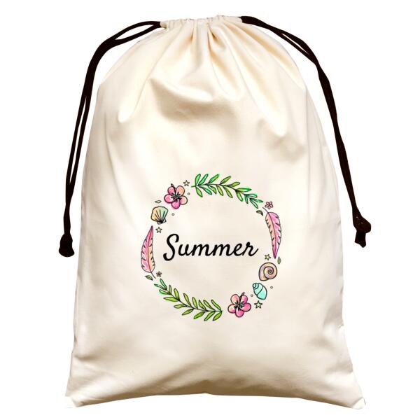 Summer Wreath - Large Natural Canvas Santa Sack Thumbnail