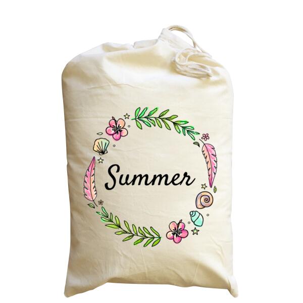 Summer Wreath - Medium Calico Santa Sack Thumbnail