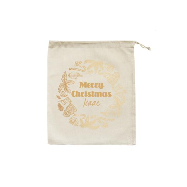 Gold Look Wreath - Christmas Eve Bag Thumbnail