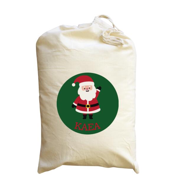 Santa - Medium Calico Santa Sack Thumbnail