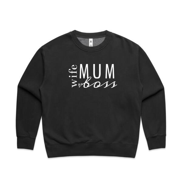 Wife. Mum. Boss. - AS Colour Women's Faded Relax Crew Thumbnail