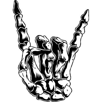 Rock On Skeleton Black Thumbnail